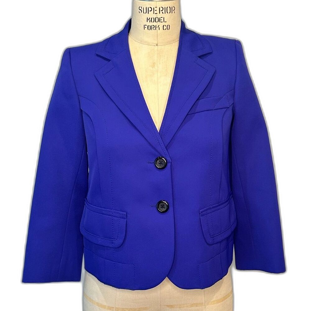 Marc Jacobs for Bergdorf Goodman Purple Cropped Blazer Jacket Size 4